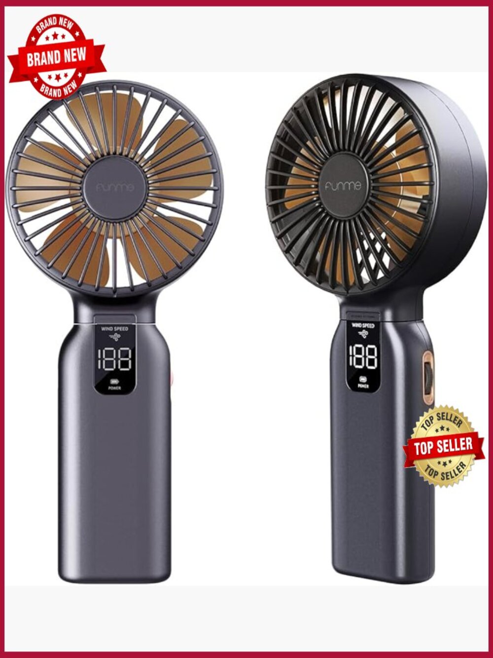10000mAh Rechargeable Handheld Fan, Foldable Desk Fan, 46H Battery, Scroll